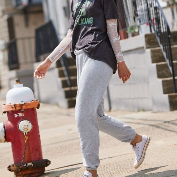 *NWT OFFLINE By Aerie OTT Fleece Jogger Heather Grey No Back Pocket XS - Picture 1 of 4